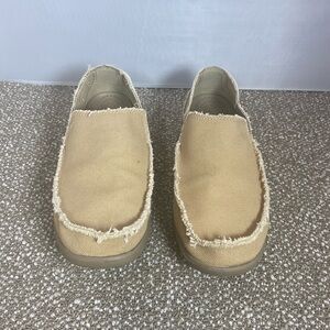 Crocs Men’s Santa Cruz Casual Tan  Easy Slip-On Shoes. Dual Crocs 10128 sizes 10